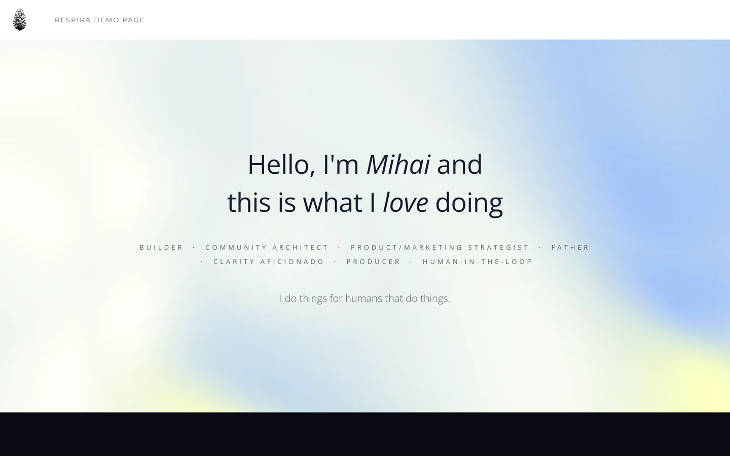 The Mihai.love homepage